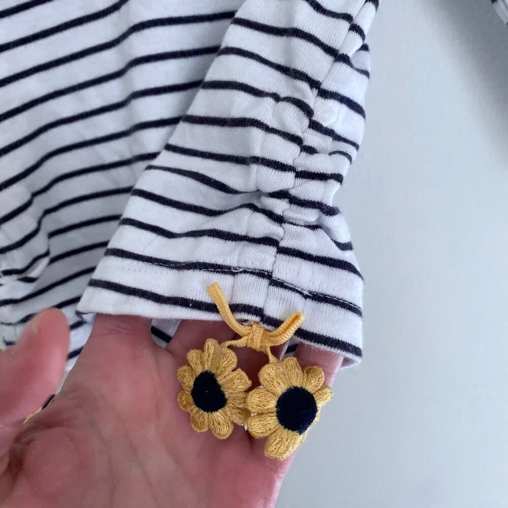 Vintage Gymboree Striped Shirt stripes with Sunflower Ties - 6-12M